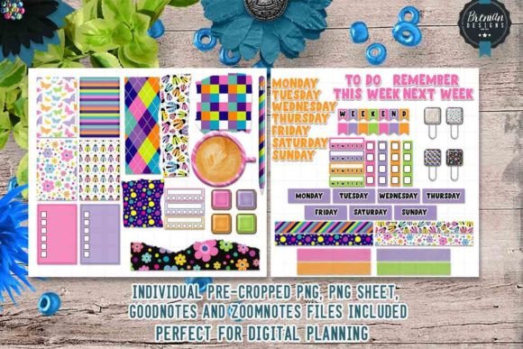 Download Bright Spring Digital Planner Stickers - Stickers Collection