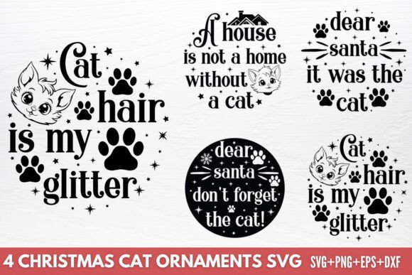 Download Christmas Cat Ornaments SVG - Premium Resources