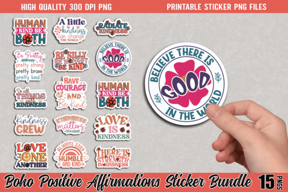 Download Boho Positive Affirmations Sticker Bundl - Positive affirmation Collection