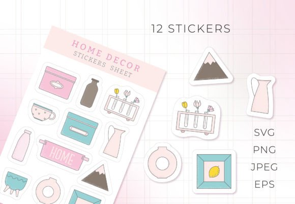 Download Stickers Sheet HOME DECOR Svg - Stickers Collection
