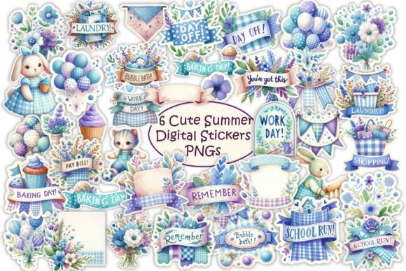 Download 66 Summer Digital Planner Stickers PNGs - Stickers Collection