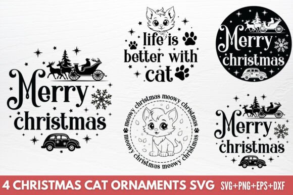 Download Christmas Cat Ornaments SVG - Premium Resources