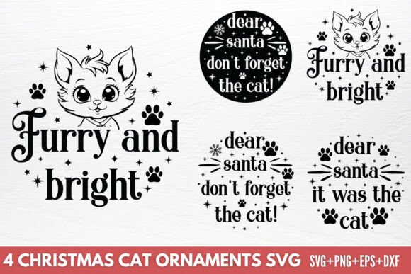 Download Christmas Cat Ornaments SVG - Premium Bundle