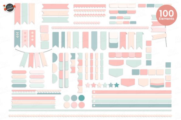Download Tabs &amp; Ribbons Digital Planner Stickers - Stickers Collection