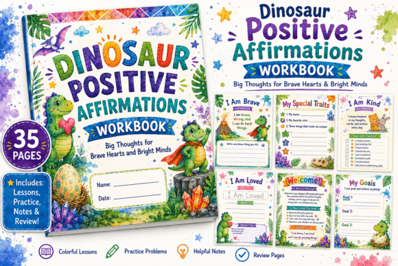 Download Dinosaur Positive Affirmations for Kids - Positive affirmation Collection