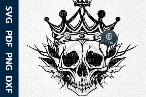 Download Skull King with Crown SVG DXF Cut Files - Dxf cut files Collection